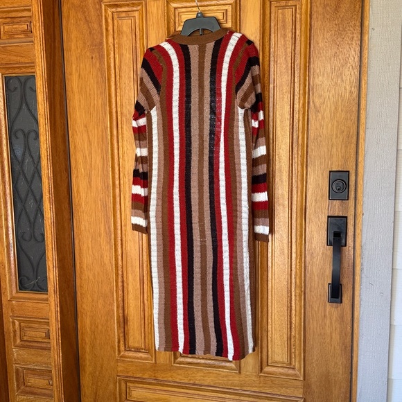 Love Striped Maxi Cardigan Sweater NWT - Picture 3 of 6